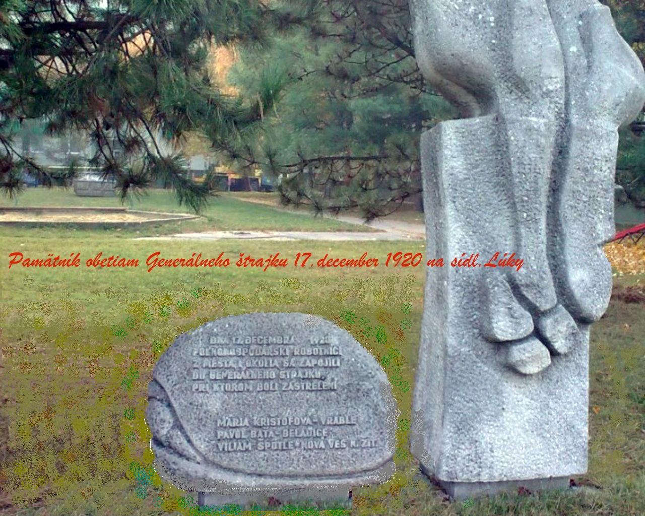 Pamätník gen.štrajku v r.1920 - Vráble